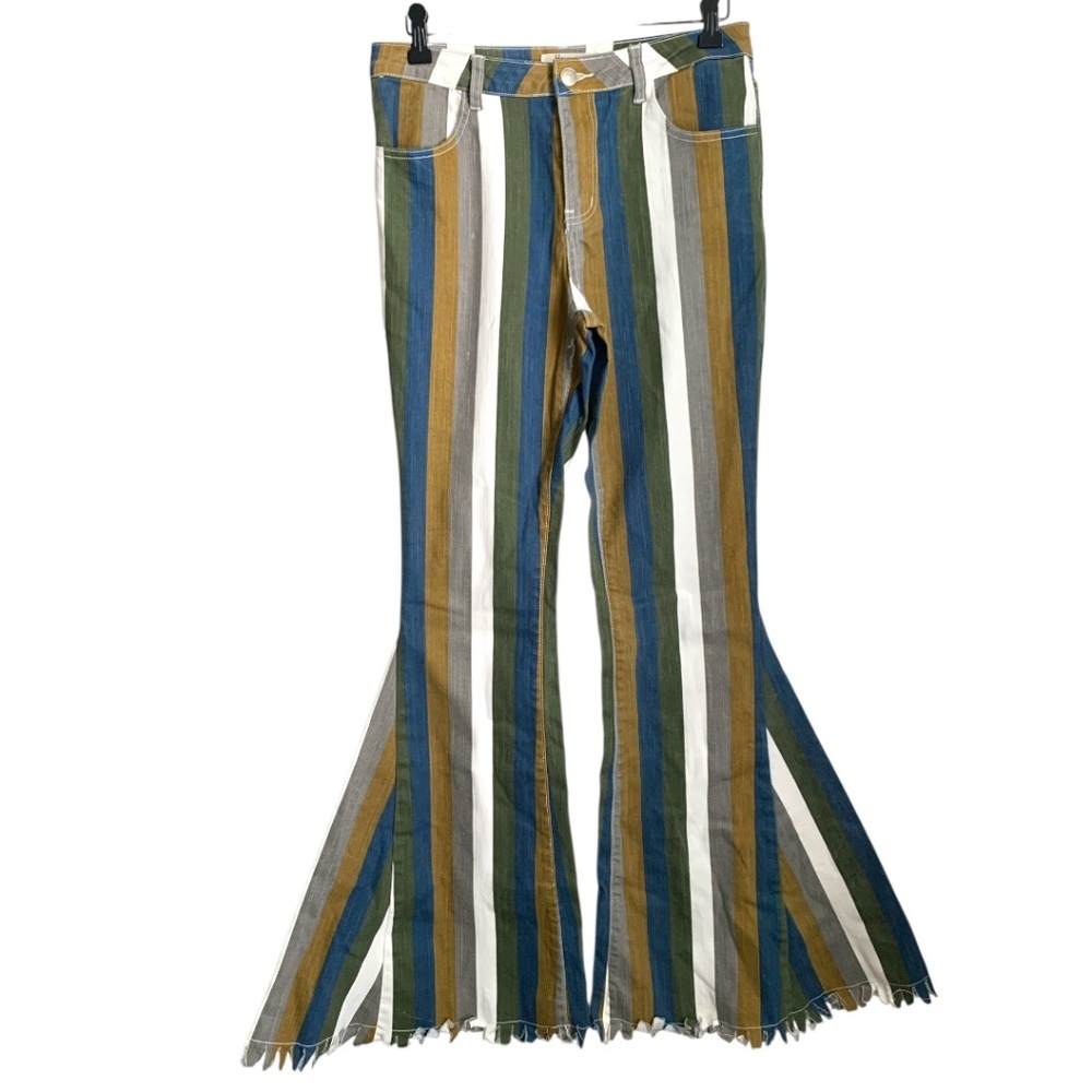 Hope Horizon Striped Flare Jeans size M